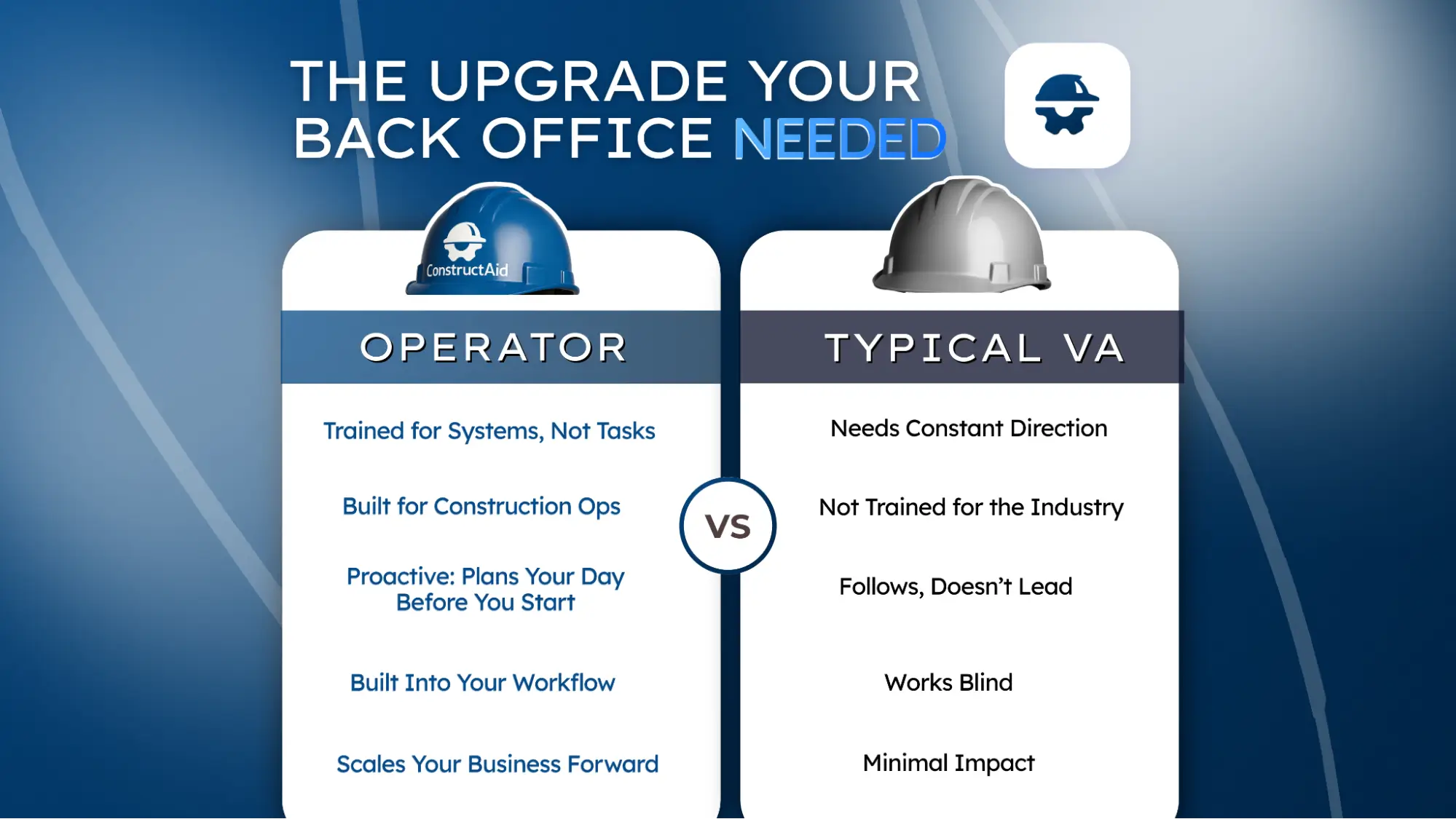 Traditional virtual assistant versus trained construction Operator—why admin hires fail without workflow context